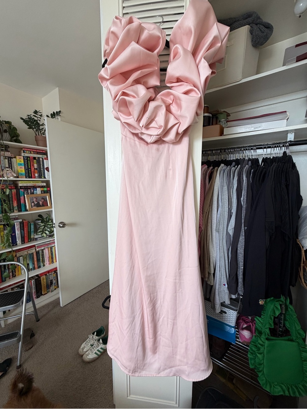 NWT Club London Allie Pale Pink Puff Bardot Maxi Dress Size 12 - Picture 3 of 3